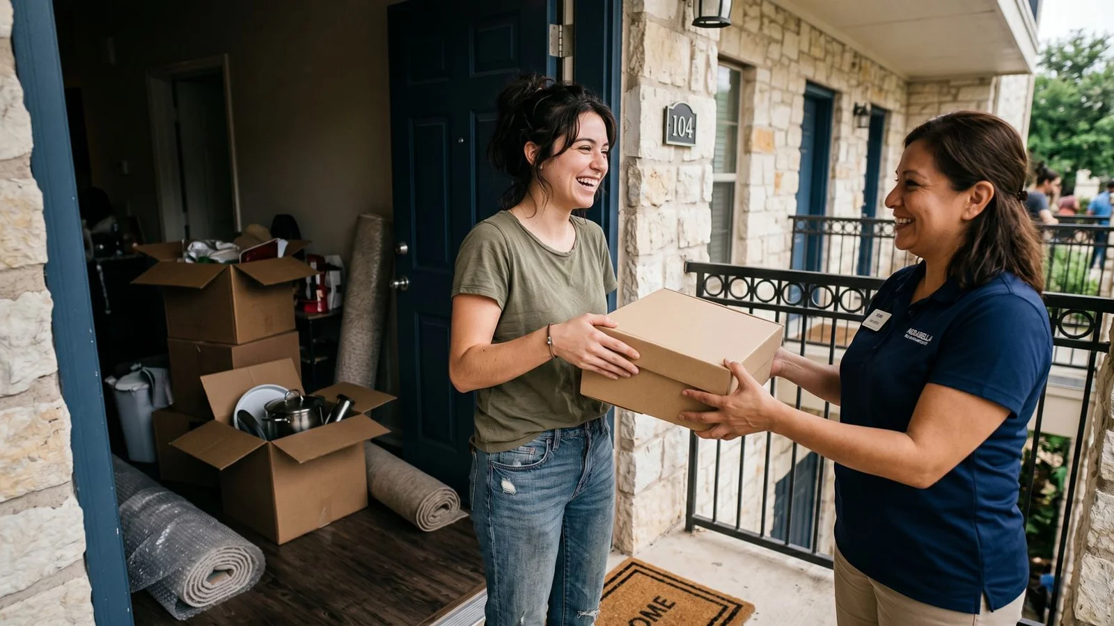 2026 move-in gift promotion welcome box delivered to a new San Antonio renter