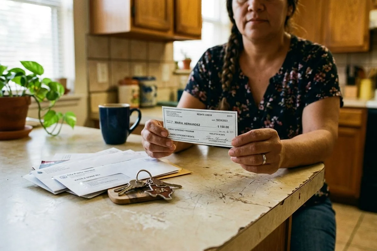 Up-to-$50 move-in rebate check delivered to a San Antonio renter