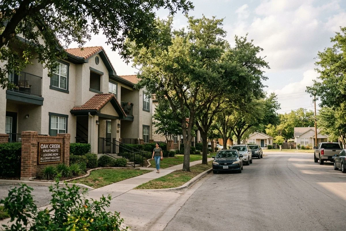 Live Oak San Antonio area apartment community street view