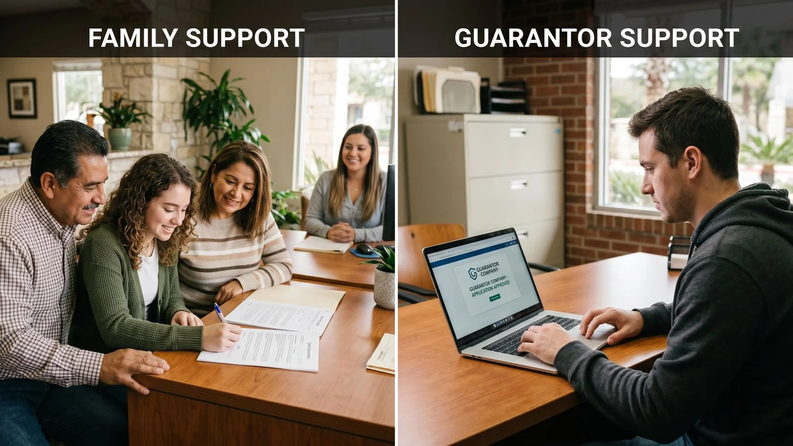 Side-by-side comparison of co-signer vs. third-party guarantor