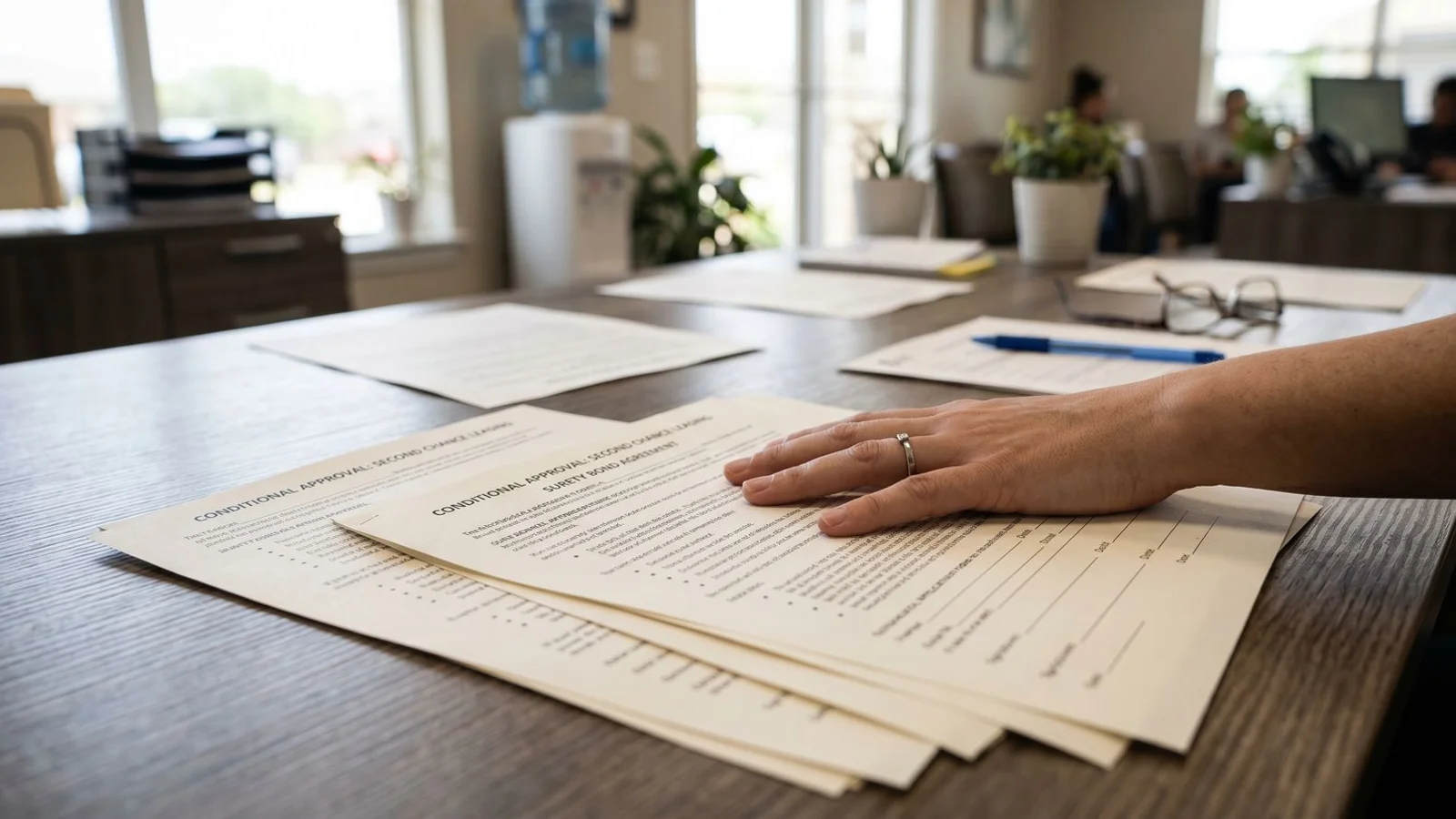 Surety bond paperwork for a conditional apartment approval